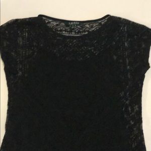Ralph Lauren black lace top size PS